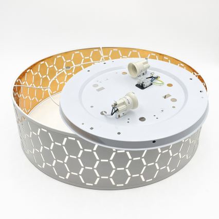 Plafonnier ULLE 2xE27/15W/230V Ø 45 cm blanc
