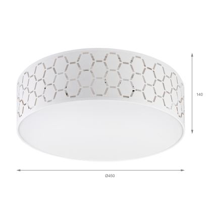 Plafonnier ULLE 2xE27/15W/230V Ø 45 cm blanc