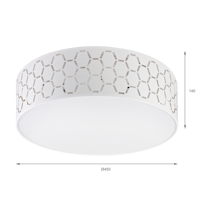 Plafonnier ULLE 2xE27/15W/230V Ø 45 cm blanc