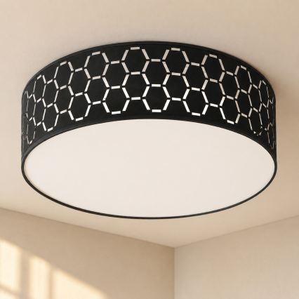 Plafonnier ULLE 2xE27/15W/230V Ø 45 cm noir