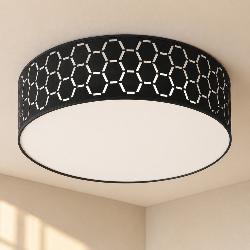 Plafonnier ULLE 2xE27/15W/230V Ø 45 cm noir