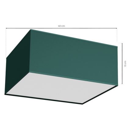 Plafonnier VERDE 2xE27/60W/230V 40x40 cm vert