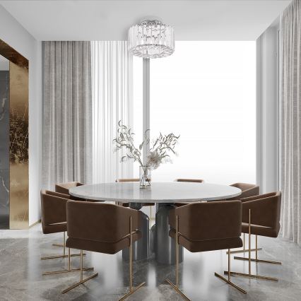 Plafonnier VETRO 1xE27/15W/230V Ø 24,5 cm chrome mat