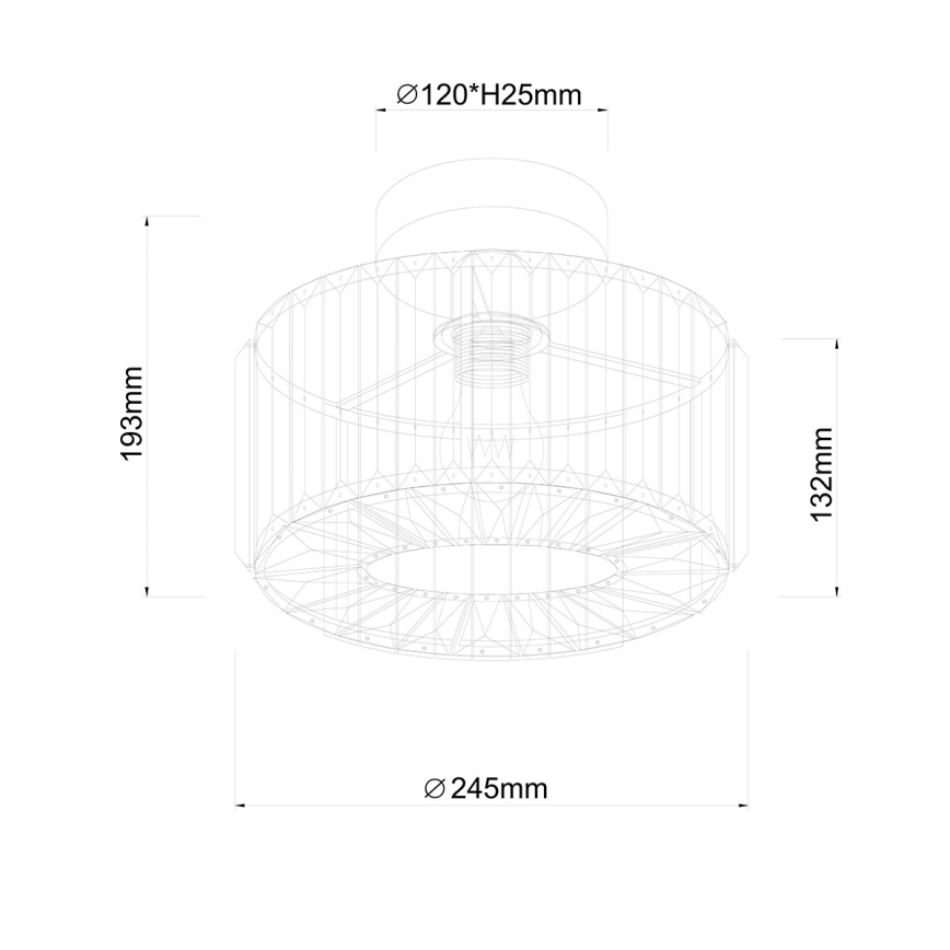 Plafonnier VETRO 1xE27/15W/230V Ø 24,5 cm chrome mat