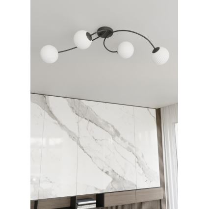 Plafonnier VIBRA 4xE14/10W/230V noir/blanc
