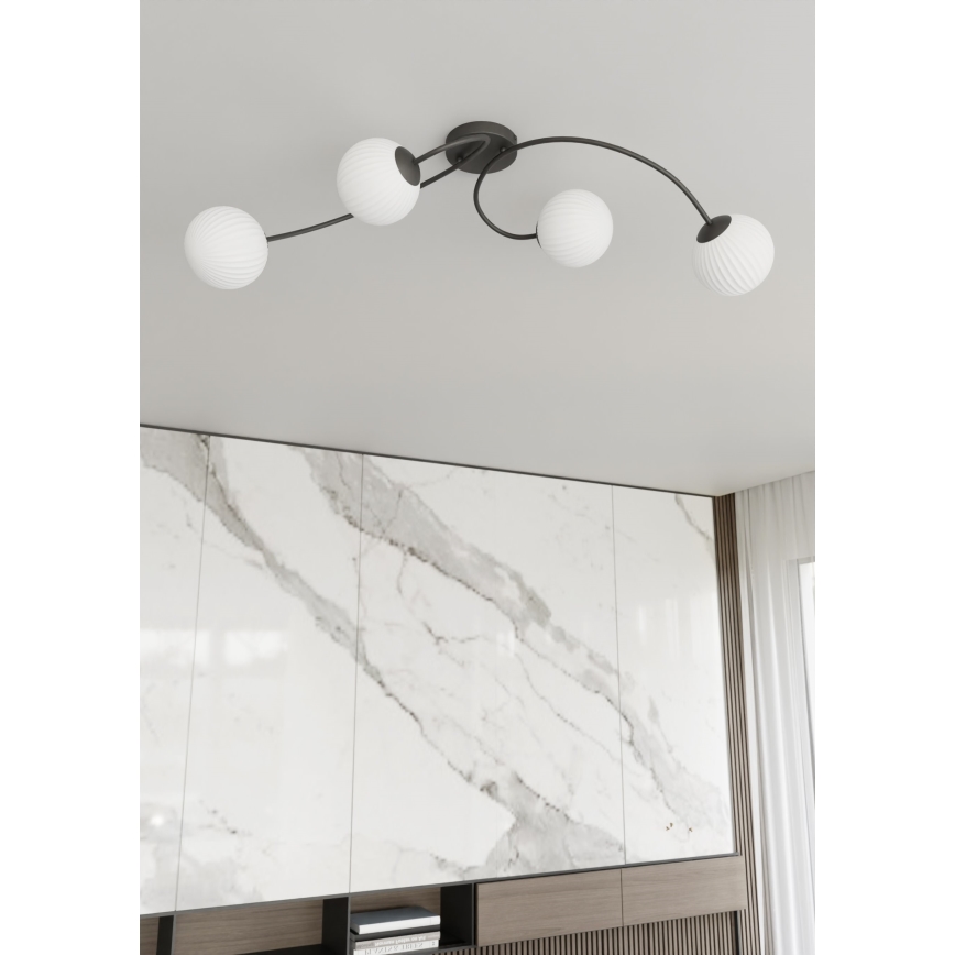 Plafonnier VIBRA 4xE14/10W/230V noir/blanc