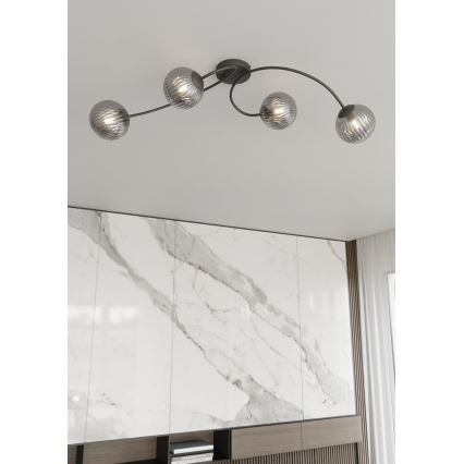 Plafonnier VIBRA 4xE14/10W/230V noir/gris
