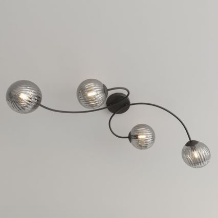 Plafonnier VIBRA 4xE14/10W/230V noir/gris
