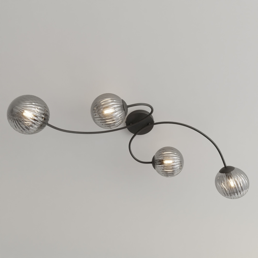 Plafonnier VIBRA 4xE14/10W/230V noir/gris