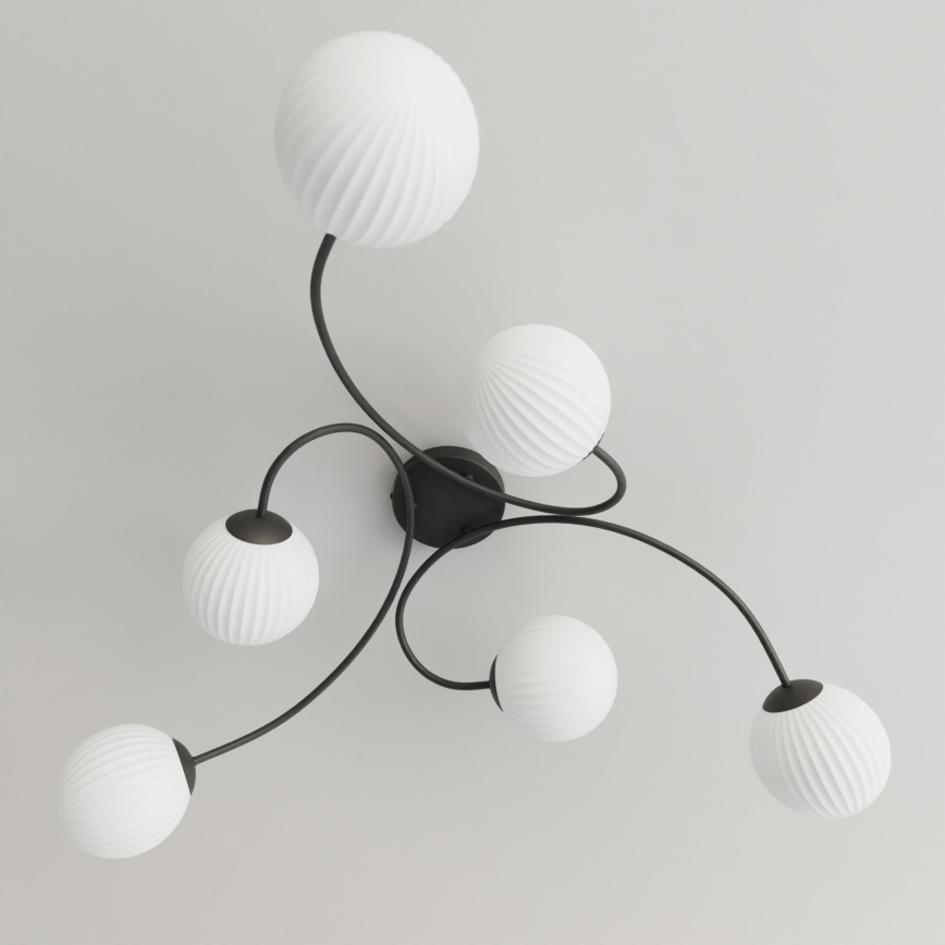 Plafonnier VIBRA 6xE14/10W/230V noir/blanc