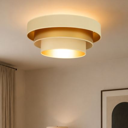Plafonnier WENTA 1xE27/60W/230V Ø 50 cm beige/doré