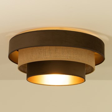 Plafonnier WENTA 1xE27/60W/230V Ø 50 cm brun/jute