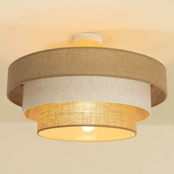 Plafonnier WENTA 1xE27/60W/230V Ø 50 cm, jute/crème