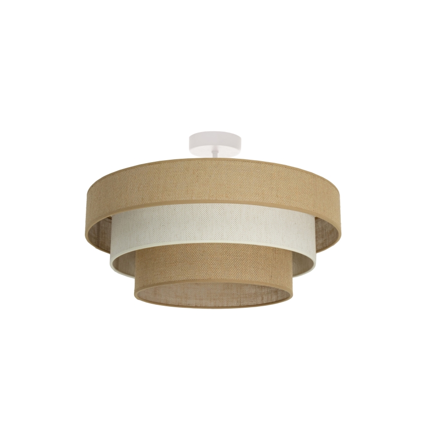 Plafonnier WENTA 1xE27/60W/230V Ø 50 cm, jute/crème