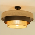 Plafonnier WENTA 1xE27/60W/230V Ø 50 cm jute/marron