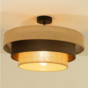 Plafonnier WENTA 1xE27/60W/230V Ø 50 cm jute/marron