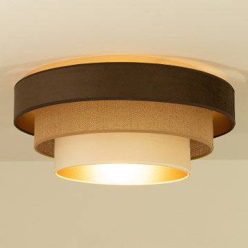 Plafonnier WENTA 1xE27/60W/230V Ø 50 cm marron/jute/beige