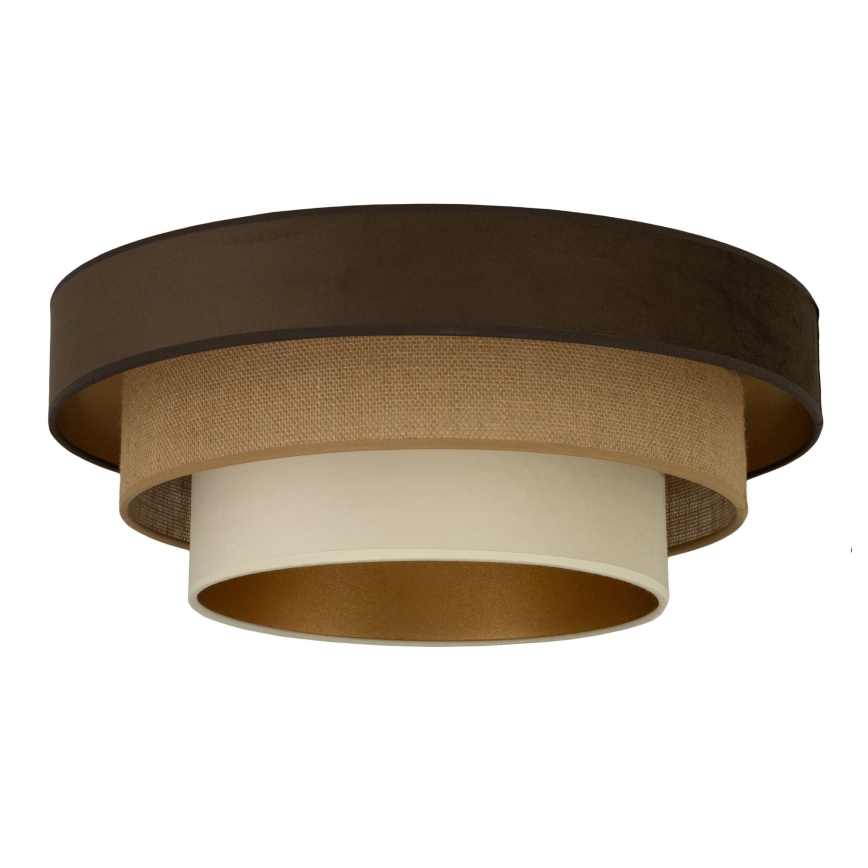 Plafonnier WENTA 1xE27/60W/230V Ø 50 cm marron/jute/beige