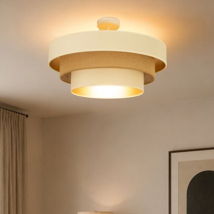 Plafonnier WENTA en montage apparent 1xE27/60W/230V Ø 50 cm beige/doré