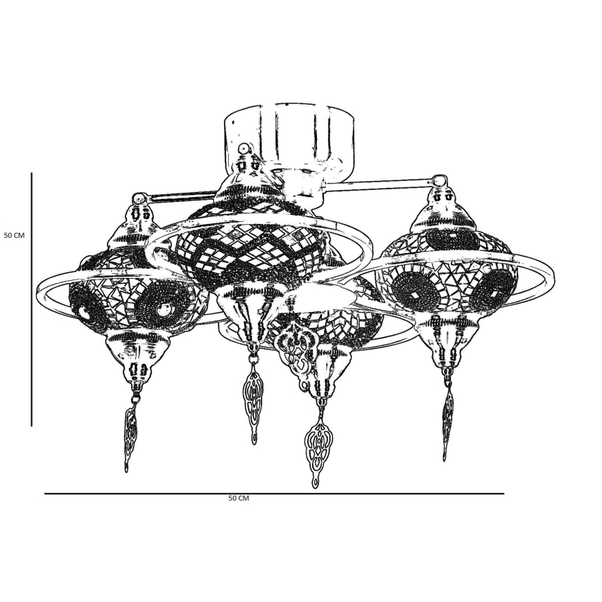 Plafonnier YENI 4xE27/40W/230V laiton