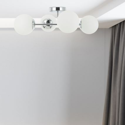 Plafonnière MADDIE 4xE14/5W/230V glanzend chroom