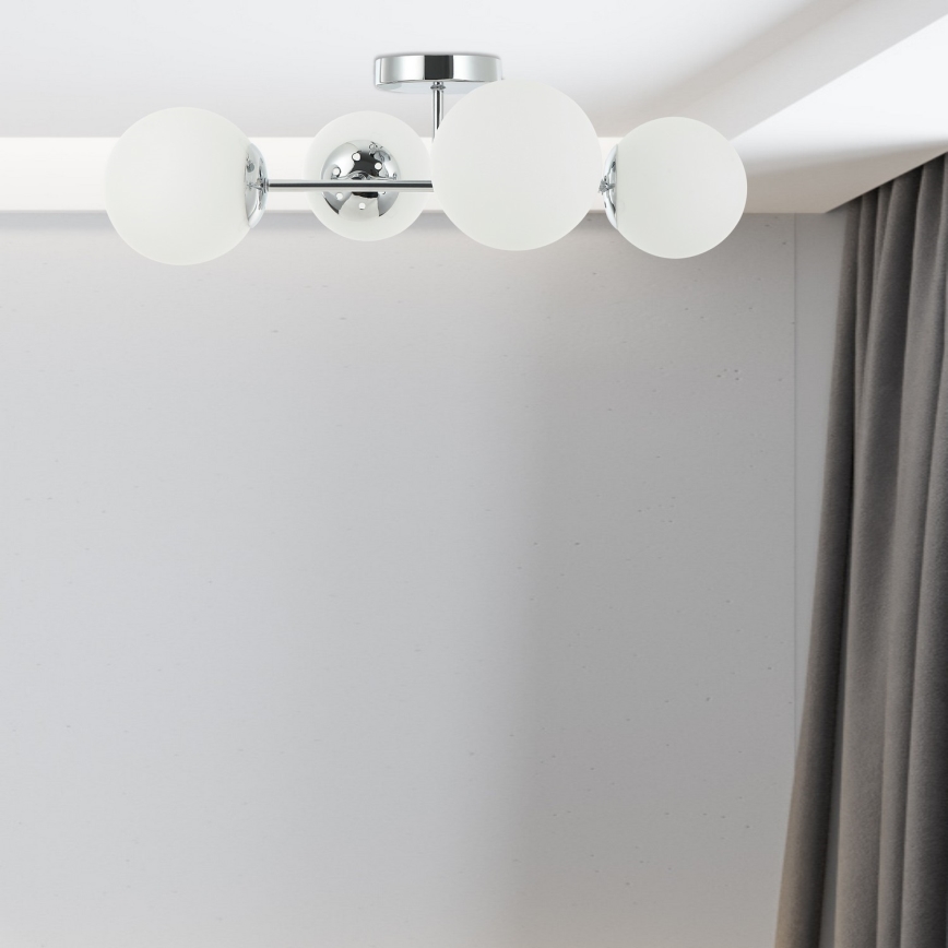 Plafonnière MADDIE 4xE14/5W/230V glanzend chroom