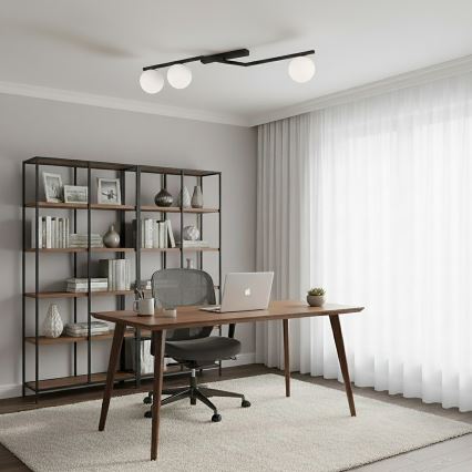 Plafonnière NATON 3xE14/10W/230V zwart/wit