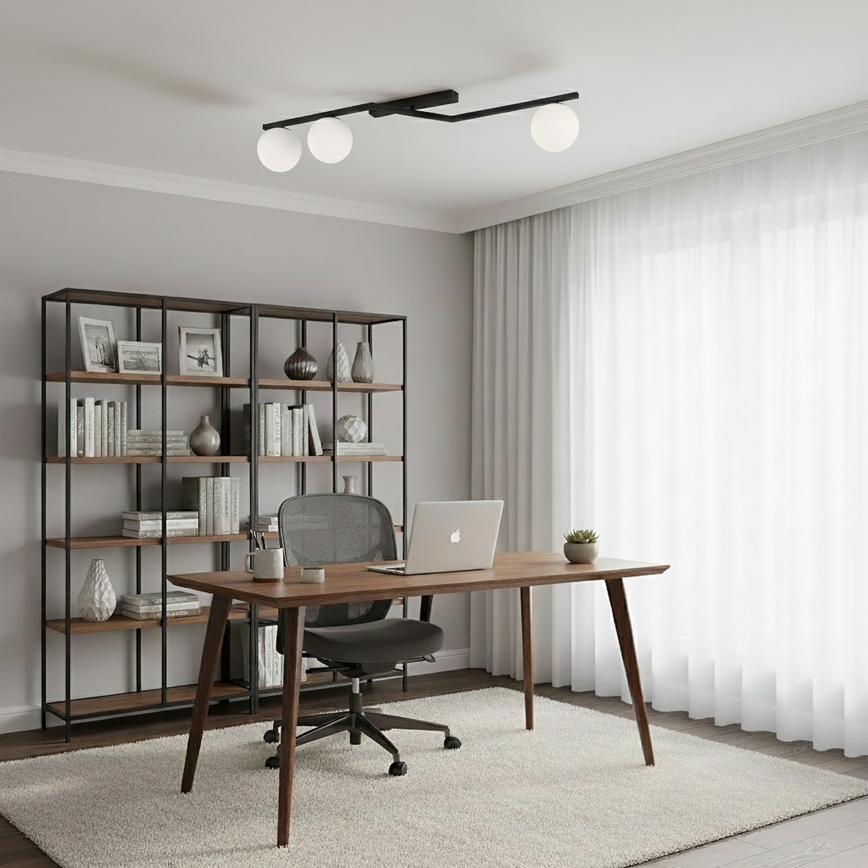 Plafonnière NATON 3xE14/10W/230V zwart/wit