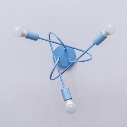 Plafonnière OXFORD 3xE27/15W/230V blauw