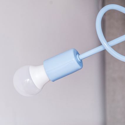 Plafonnière OXFORD 3xE27/15W/230V blauw