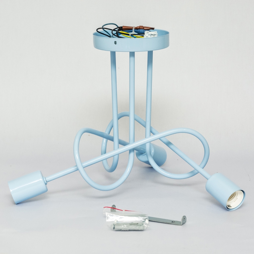 Plafonnière OXFORD 3xE27/15W/230V blauw