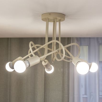Plafonnière OXFORD 5xE27/15W/230V crème