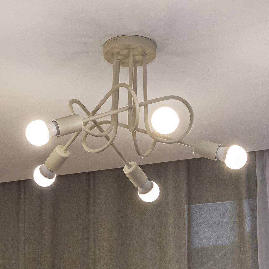 Plafonnière OXFORD 5xE27/15W/230V crème