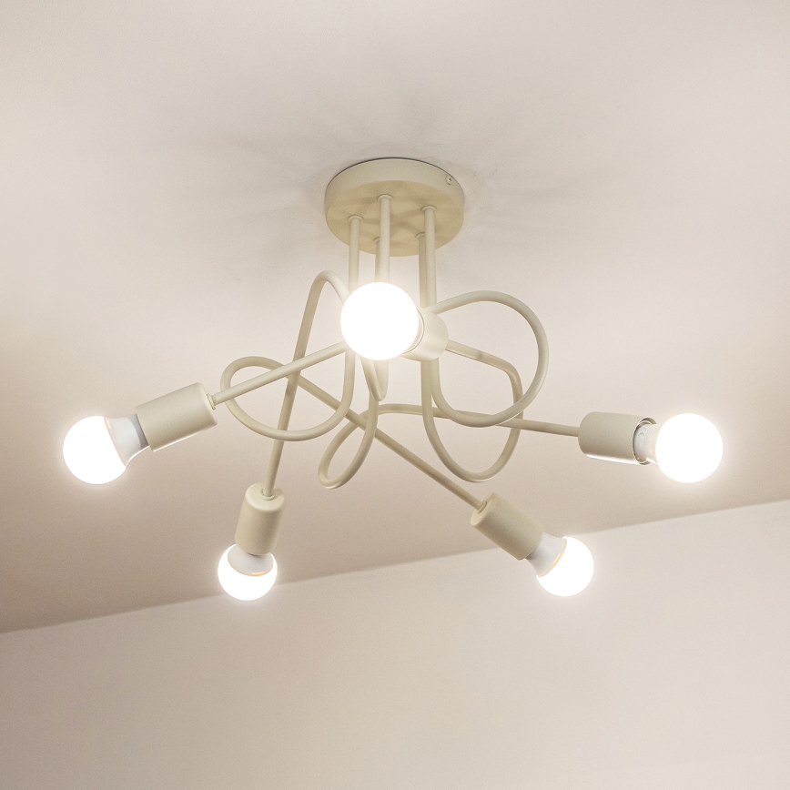 Plafonnière OXFORD 5xE27/15W/230V crème