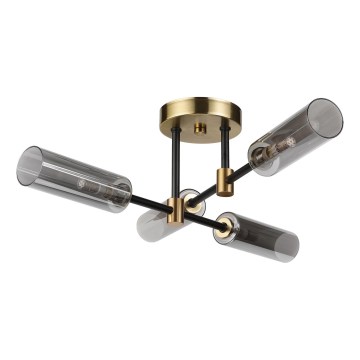 Plafonnière TESSA 4xG9/5W/230V, messing/rookzwart