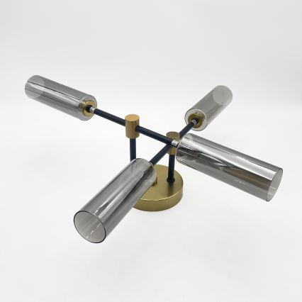 Plafonnière TESSA 4xG9/5W/230V, messing/rookzwart