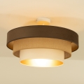 Plafonnière WENTA 1xE27/60W/230V Ø 50 cm bruin/jute/beige