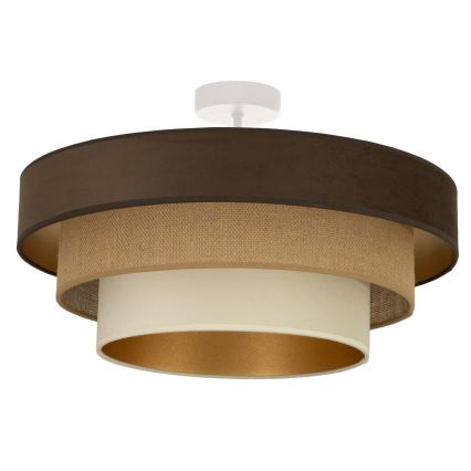 Plafonnière WENTA 1xE27/60W/230V Ø 50 cm bruin/jute/beige