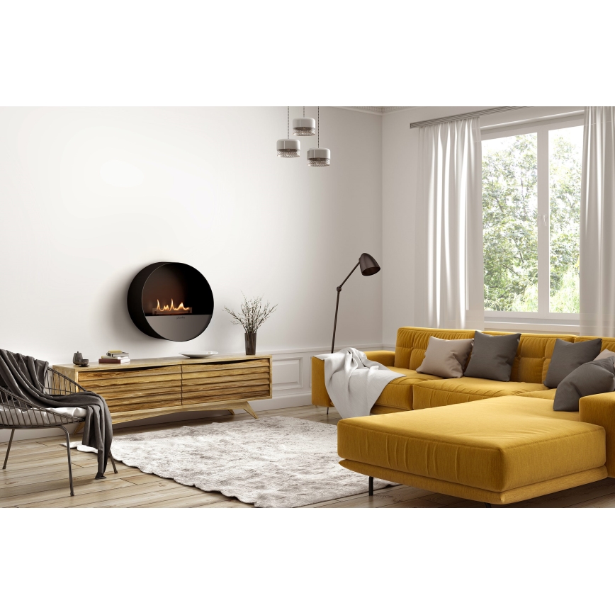 Planika - BIO-open haard met afstandsbediening 72,6x65 cm 2,5kW/230V zwart