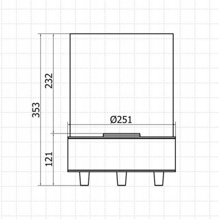 Planika - Cheminée BIO 36,3x25,1 cm 2,5kW noir