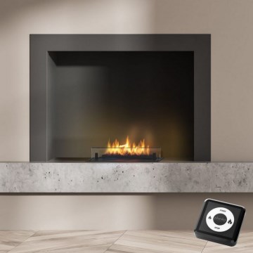 Planika - Cheminée bioéthanol encastrable télécommandée 19,1x38 cm 2,5 kW/230 V noire