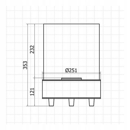 Planika - Cheminée BIO 36,3x25,1 cm 2,5kW beige