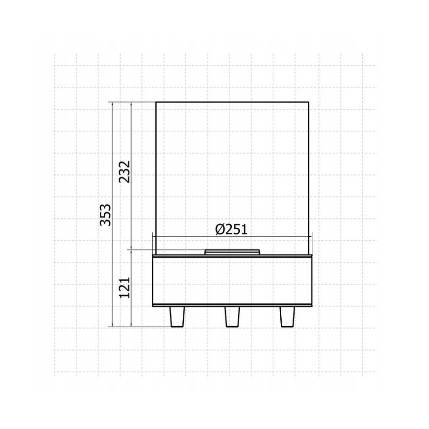 Planika - Cheminée BIO 36,3x25,1 cm 2,5kW beige