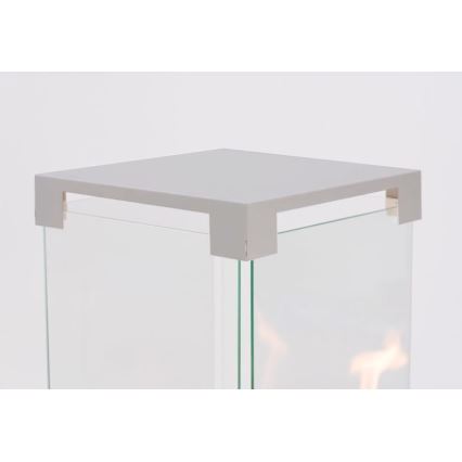 Planika - Buiten gas haard 142x36 cm 8kW 1xAAA grijs + beschermende hoes