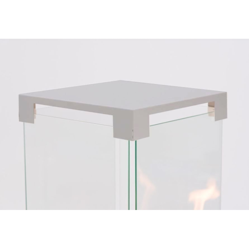 Planika - Buiten gas haard 142x36 cm 8kW 1xAAA grijs + beschermende hoes