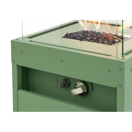 Planika - Buiten gas haard 142x36 cm 8kW 1xAAA groen + beschermende hoes