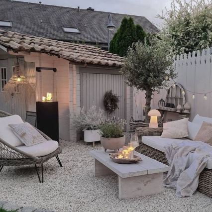 Planika - Buiten gas haard 142x36 cm 8kW 1xAAA zwart + beschermende hoes