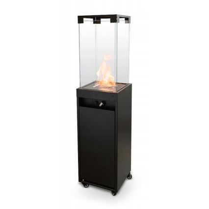 Planika - Buiten gas haard 142x36 cm 8kW 1xAAA zwart + beschermende hoes
