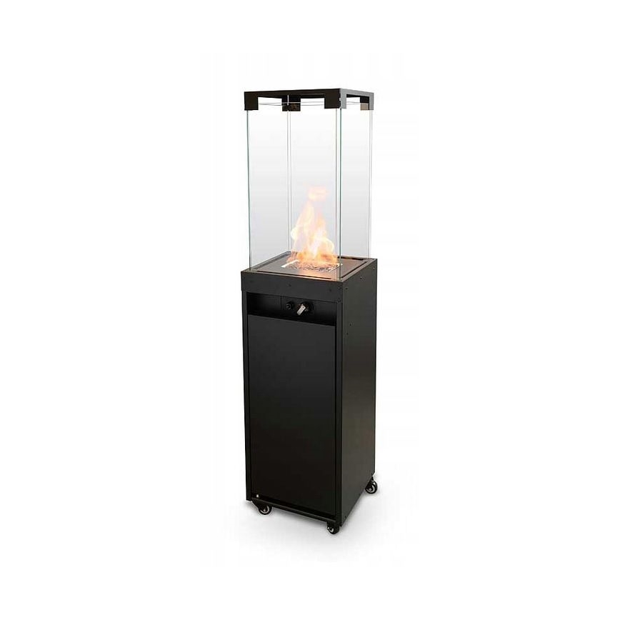 Planika - Buiten gas haard 142x36 cm 8kW 1xAAA zwart + beschermende hoes