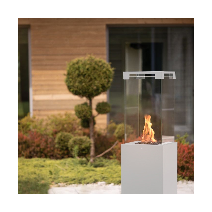 Planika - Buiten gashaard 142x36 cm 8kW 1xAAA wit + beschermhoes